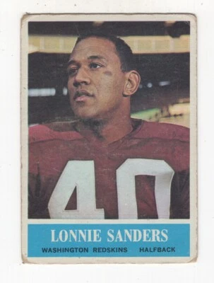 1964 PHILADELPHIA GUM FOOTBALL ROOKIE LONNIE SANDERS WASHINGTON REDSKINS #193 - Image 1 of 2