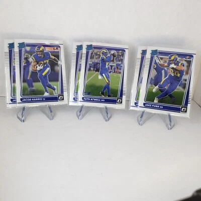 2021 Optic 6 Rams Rated Rookies 2 TUTU ATWELL + 2 JAKE FUNK + 2 JACOB HARRIS RCs - Image 1 of 4