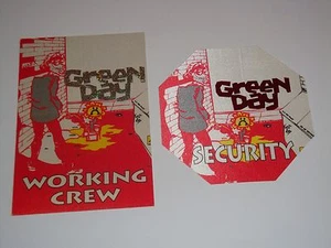 GREEN DAY 2 BACKSTAGE 1990's TICKET PASSES TOUR pass dookie Billie Joe Armstrong - Picture 1 of 3