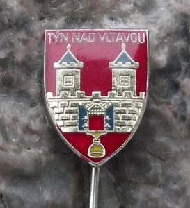 Antique Tyn nad Vltavou Czechoslovakia Town Crest Heraldic Coat Arms Pin Badge - Picture 1 of 2