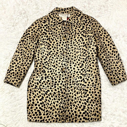 Autentico cappotto lana leopardato Christian Dior vintage taglia M