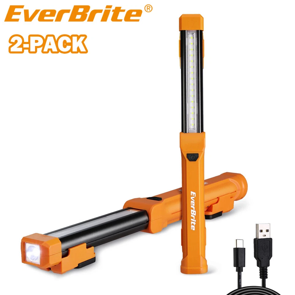 EverBrite 2-PACK 1000LM LED Work Light 4 Lighting Modes Rechargeable Work Light - Image 1 of 4