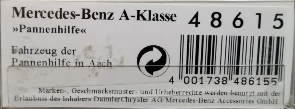 BUSCH 48615 Mercedes - Benz A-Klasse "Pannenhilfe" - scala H0 - Immagine 1 di 3