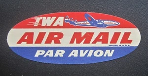 Postfrisch 1940er US BOB Oval TWA AIR MAIL Par Avion Label MNG - Bild 1 von 2