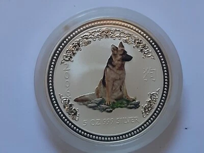 2006 Australia 5 Oz Lunar  Silver Coin  Perth Mint colored - Bild 1 von 2