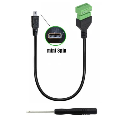 10x MINI USB 8 Pin Screw Terminal Block Connector Cable 5 Pin Female Bolt Shield - Image 1 of 4