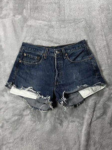 VTG Levi’s 501 Women’s Cut Off Jean Shorts Button Fly Size: W28 Medium Wash - Picture 1 of 12