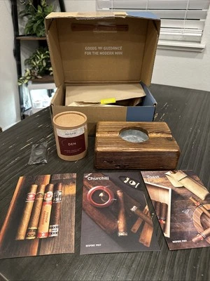 ETU HOME reclaimed Wood Candle Cigar Holder Rustic Timber Hungary 5.5" X 8" - Image 1 of 4