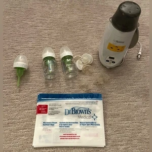 Lote de botellas y calentadores de vidrio Dr. Brown (paquete) - Imagen 1 de 4