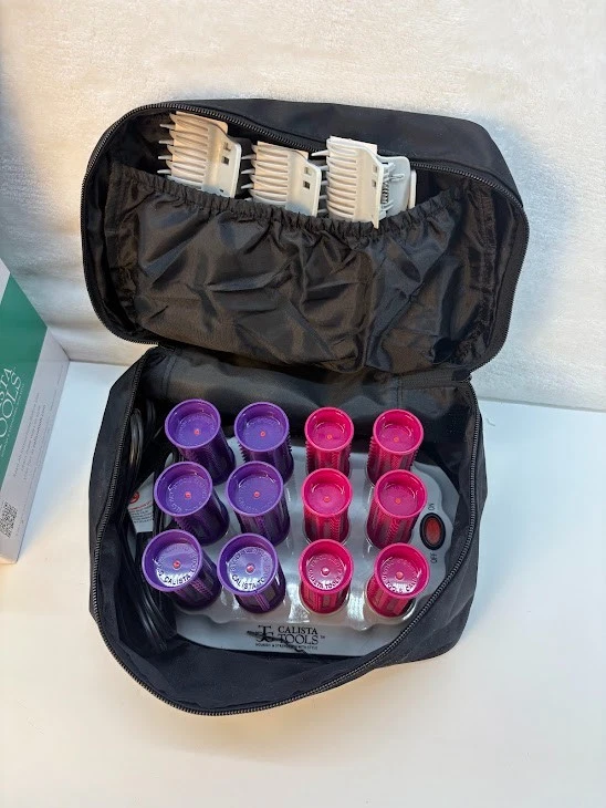 Calista Hot Rollers Tools Ion Short Style Set 12 Base With Travel Bag