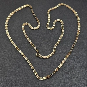 Vintage 12.1g 14k Gold Tri Color 30" Unique Necklace Rose, Yellow, Light Yellow - Picture 1 of 12