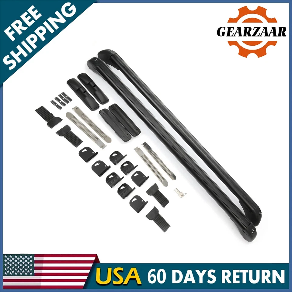 Portaequipajes universal de aluminio con cerradura para techo de 39" con barra transversal Foto 1 de 4