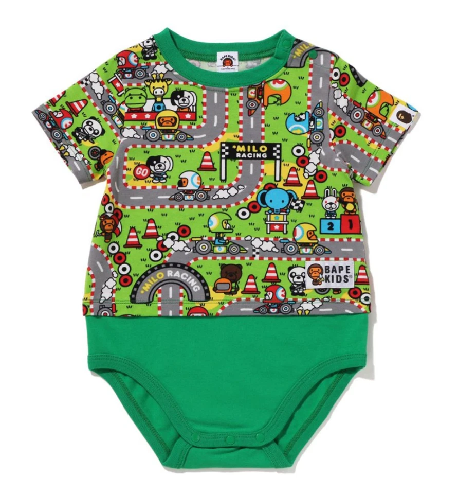 Body de carreras Bape Kids Baby Milo en verde talla 70 Foto 1 de 1