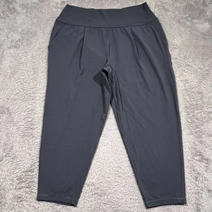Athleta Elation Pant Cropped Women's 1X Blue Gray Yoga Gym Stretch Pockets - Picture 1 of 14