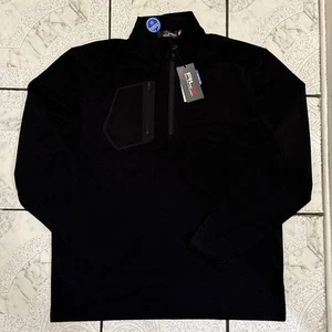 New Ralph Lauren RLX Performance Quarter-Zip Pullover Golf Black Mens Size Large - Picture 1 of 5