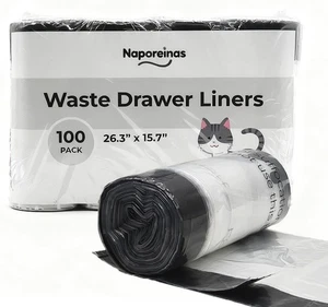 Confezione 100 Sacchetti Rifiuti Lettiera Gatto, Compatibile con Robot Lettiera 4 e 3, Pre-Separati - Foto 1 di 5