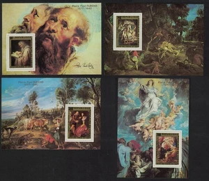 Congo Peter Paul Rubens Paintings 4 De-Luxes RARR 1978 MNH SG#596-599VAR - Picture 1 of 1