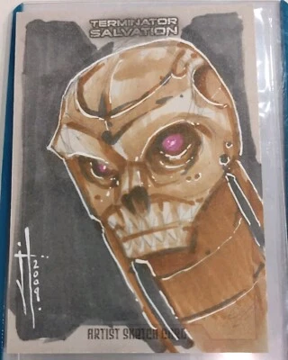 2009 Topps Terminator Salvation Movie Color Sketch card by Jeremy Treece SWEET! - Image 1 of 3