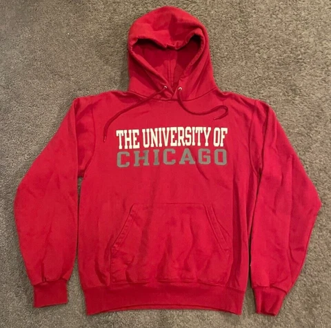 Champion NCAA University of Chicago Maroon Red Hooded Sweatshirt Hoodie Small Cover