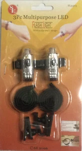 2 x Multipezzo Finger Polso Clip LED Cinturino Luce Gadget Esterno Nuovo con scatola FL3403 #D14 - Foto 1 di 2