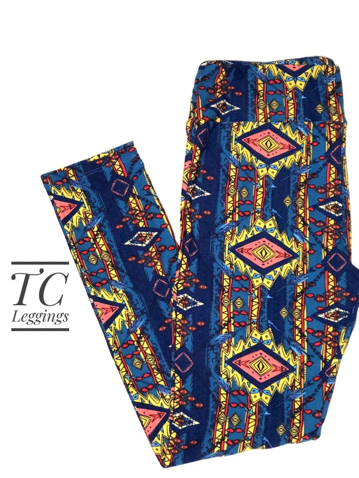 New LuLaRoe Leggings Tall and Curvy TC Blue Multicolor Arrow Unicorn NWT B0123 - Image 1 of 1