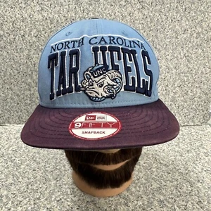 UNC North Carolina Tarheels Hat Adults Blue Snapback Retro New Era 9Fifty - Picture 1 of 8