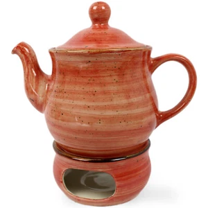 Teiera 1 L - Teiera + Stoviglia IN Set Gres Ceramica Handmade Interruttore Rosso - Foto 1 di 6