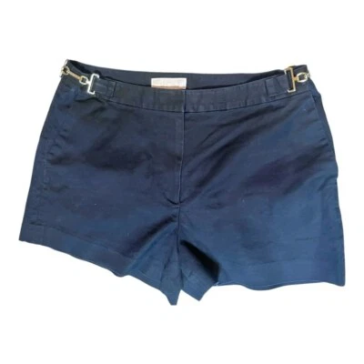 Michael Kors Classic Nautical Navy Blue High Waist Shorts 12 Tailored Luxury - Image 1 of 4