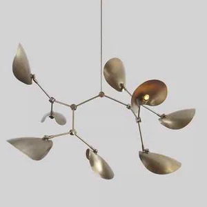 Stilnovo Style 8 Arms Curved Disk Shade Branch Sputnik Chandelier Ceiling Lamp - Picture 1 of 8