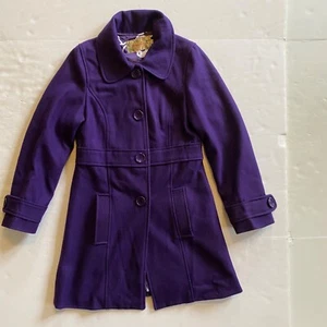 Abrigo Criss Cross para mujer mezcla de lana púrpura talla S - Imagen 1 de 12