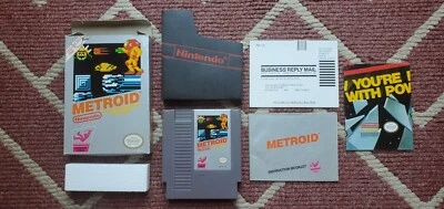 Metroid Nintendo NES Complete CIB Box Game Poster Instruction Manual Inserts !!! - Image 1 of 4
