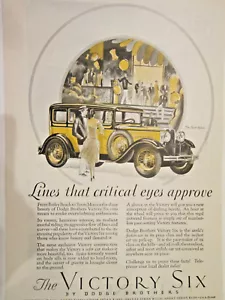 1928 VICTORY SIX SPORT SEDAN CAR ORIG VINTAGE COLOR AD *SHIPS FREE* - Picture 1 of 5