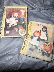 Vintage McCalls 1970 And 1974 Raggedy Ann And Andy Sewing Patterns - Picture 1 of 10