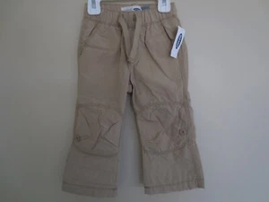NEW Boy Toddler 18-24 Month OLD NAVY Khaki Oat Jersey Lined Poplin Pant Elastic - Picture 1 of 2