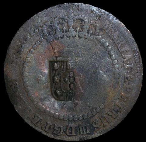 1778 Brazil - 20 Réis - Maria I & Pedro III Countermarked 10 Réis, Lot #8092 Cover