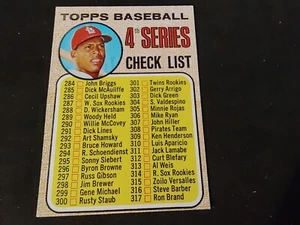 1968 Topps #278 4th Series Checklist (Unmarked Cepeda) BB Card NM - Picture 1 of 2