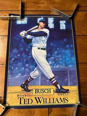Póster Busch 1988 cerveza béisbol gran Ted Williams Medias Rojas de Boston 15x20 Foto 1 de 4