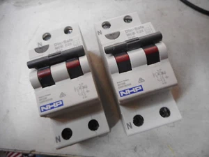NHP DIN-SAFE MCB C25 -- Quantity of 2 -- 30mA Trip 25amps -- DSRCB2530 - Picture 1 of 3