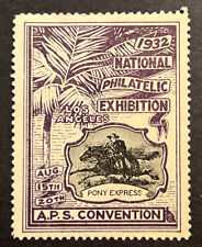 Timbres de voyage : 1932 APS CONVENTION PONY EXPRESS TIMBRES LOS ANGELES MOGH