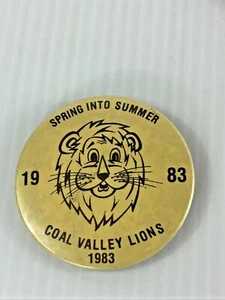 Vintage 1983 Lions Club Button, The Coal Valley Lions - Coal Valley Illinois. - Bild 1 von 4