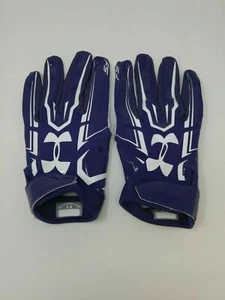 New Under Armour Men's Purple/White WR Football Gloves - Picture 1 of 4