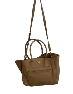 Prada Shoulder Tote Bag Cork Calf Daino Leather  - Picture 1 of 9