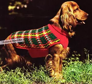 TARTAN DOG COAT - medium / 10ply or Aran - COPY CROCHET & KNITTING pattern - Picture 1 of 1