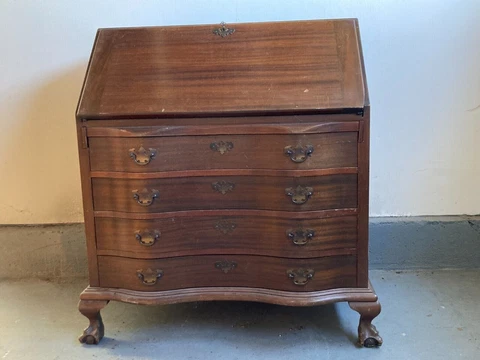 Maddox Colonial Reproductions Jamestown NY 4-Drawer Secretary Desk Cover