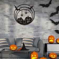 Halloween Pumpkin Metal Wall Decor, Spider Web Bat Door Sign Wall Art
