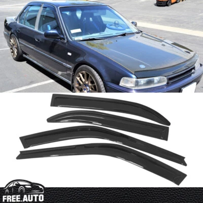 Fits 90-93 Honda Accord Slim Style Acrylic Window Visors 4Pc - Image 1 of 4