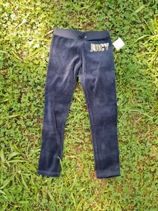 Juicy Coutire Girl velour Navy Regal Skinny Leg Pants Size L Or 8/10 new - Picture 1 of 8