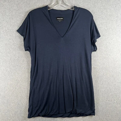 Camisa tejida cuello en V Giorgio Armani para mujer 48 azul marino mezcla de cachemir nueva sin etiquetas Foto 1 de 4