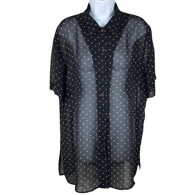 leslie fay sportswear над размер блузка черный гранж готический core темно академия - Изображение 1 из 4