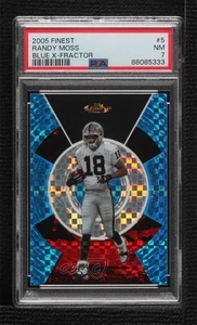Topps Finest Blue X-Fractor 2005/150 Randy Moss #5 PSA 7 HOF - Imagen 1 de 3
